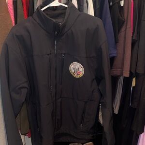 Black Men's Softshell Jacket with Embroidered Patch Houston police 911
